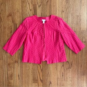 NWT Chico’s Lucille California raspberry tea pleated jacket size 4